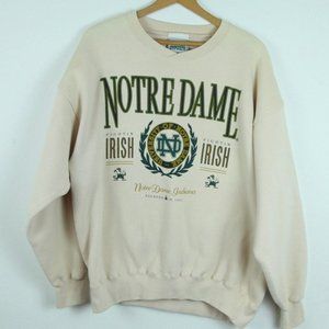 Vintage 90s Notre Dame cream crewneck